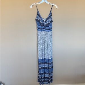 Japna Blue and White Maxi Dress